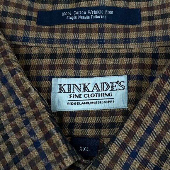 Kinkade's Men's Casual Shirt - Brown Check - Size XXL - EUC - Picture 6 of 9